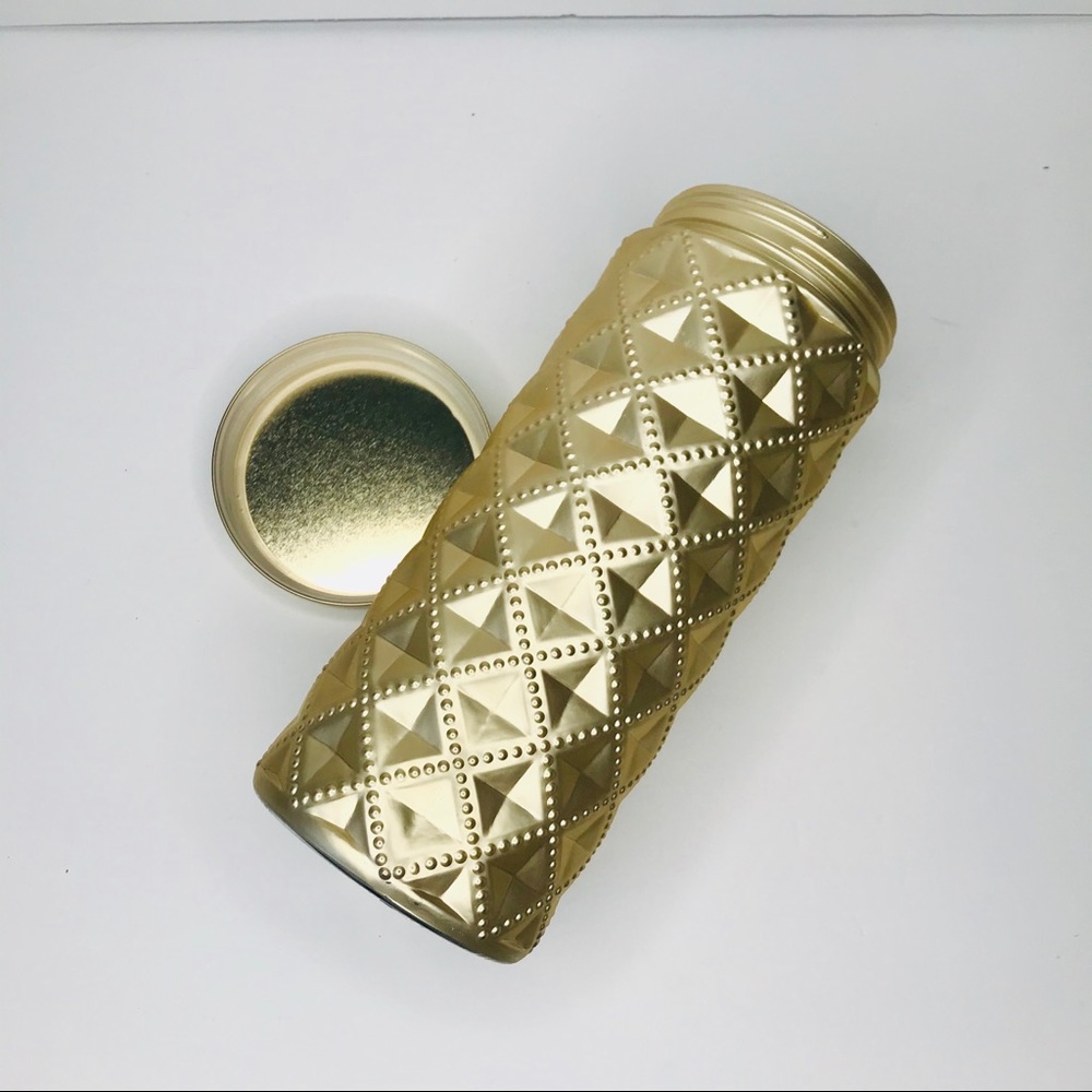 Gold Painted Glass Canister